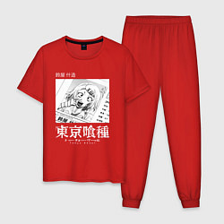 Пижама хлопковая мужская Токийский Гуль Джузо, цвет: красный