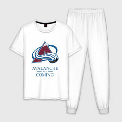 Пижама хлопковая мужская Colorado Avalanche are coming , Колорадо Эвеланш, цвет: белый