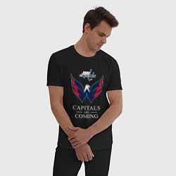 Пижама хлопковая мужская Washington Capitals are coming, Вашингтон Кэпиталз, цвет: черный — фото 2
