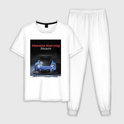 Пижама хлопковая мужская Honda Racing Team Japan, цвет: белый