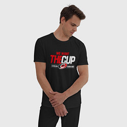 Пижама хлопковая мужская Carolina Hurricanes we want the cup Каролина Харри, цвет: черный — фото 2