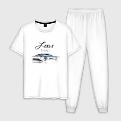 Пижама хлопковая мужская Lexus Concept, цвет: белый