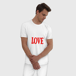 Пижама хлопковая мужская Это просто любовь, цвет: белый — фото 2