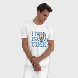 Пижама хлопковая мужская It is Manchester City Time, цвет: белый — фото 2