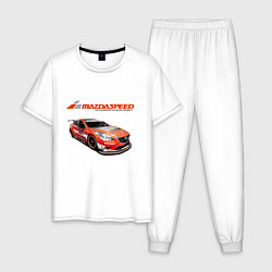Пижама хлопковая мужская Mazda Motorsport Development, цвет: белый