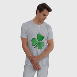 Пижама хлопковая мужская Ирландский Клевер День Св Патрика, цвет: меланж — фото 2