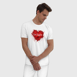 Пижама хлопковая мужская Vampire Heart, цвет: белый — фото 2