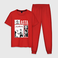 Пижама хлопковая мужская Asta art, цвет: красный