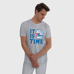Пижама хлопковая мужская It Is Philadelphia 76ers Time Филадельфия Севенти, цвет: меланж — фото 2