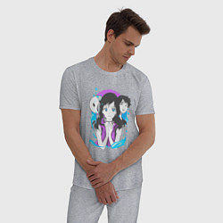 Пижама хлопковая мужская Прекрасная Хина и Ходака, цвет: меланж — фото 2