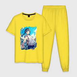 Пижама хлопковая мужская Добрая Хина, цвет: желтый