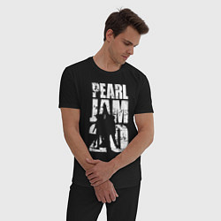 Пижама хлопковая мужская Pearl Jam, группа, цвет: черный — фото 2