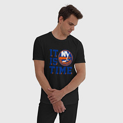 Пижама хлопковая мужская It Is New York Islanders Time Нью Йорк Айлендерс, цвет: черный — фото 2