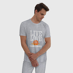 Пижама хлопковая мужская Live Love - Basketball, цвет: меланж — фото 2