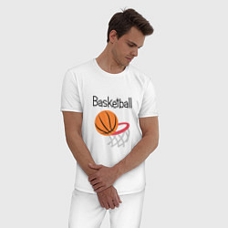 Пижама хлопковая мужская Game Basketball, цвет: белый — фото 2