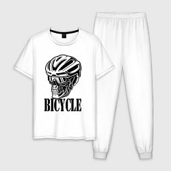 Пижама хлопковая мужская Bicycle Skull, цвет: белый