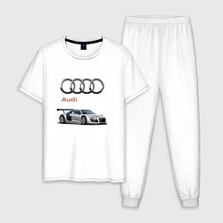 Пижама хлопковая мужская Audi Germany, цвет: белый