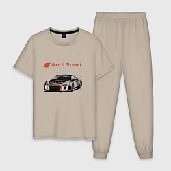 Пижама хлопковая мужская Audi Motorsport Racing team, цвет: миндальный