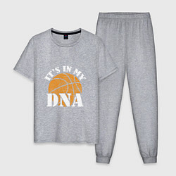 Пижама хлопковая мужская ДНК Баскетбол, цвет: меланж