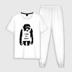 Пижама хлопковая мужская Оставайся Собой Бэнкси Banksy, цвет: белый