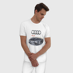 Пижама хлопковая мужская Audi Concept, цвет: белый — фото 2
