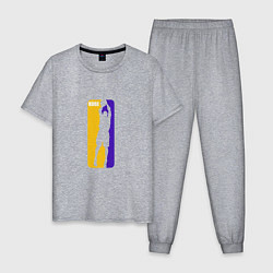 Пижама хлопковая мужская NBA Kobe, цвет: меланж