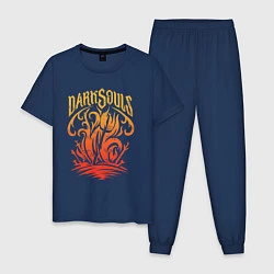 Пижама хлопковая мужская Одухотворенное Пламя, цвет: тёмно-синий