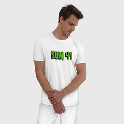 Пижама хлопковая мужская SUM41 LOGO, цвет: белый — фото 2