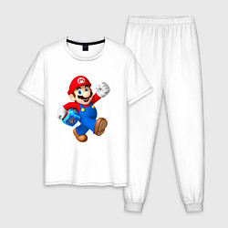 Пижама хлопковая мужская Super Mario Hero!, цвет: белый