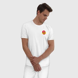 Пижама хлопковая мужская Значок донора, цвет: белый — фото 2