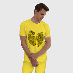 Пижама хлопковая мужская Wu Names, цвет: желтый — фото 2