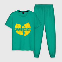 Пижама хлопковая мужская Wu tang logo, цвет: зеленый