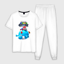 Пижама хлопковая мужская Super Mario Galaxy Nintendo, цвет: белый