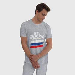 Пижама хлопковая мужская Team - Russia, цвет: меланж — фото 2