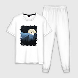 Пижама хлопковая мужская Через Ущелье, цвет: белый