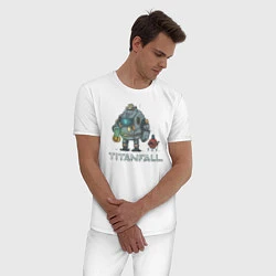 Пижама хлопковая мужская Титанфол арт Helloween TITANFALL, цвет: белый — фото 2