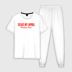 Пижама хлопковая мужская Dead by april metal,, цвет: белый