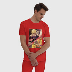 Пижама хлопковая мужская Дио Брандо из ДжоДжо, цвет: красный — фото 2