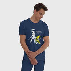Пижама хлопковая мужская Эмблема Little Nightmares 2, цвет: тёмно-синий — фото 2
