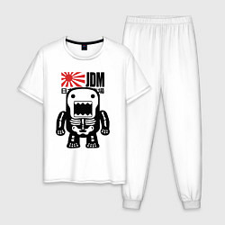 Пижама хлопковая мужская JDM Japan Monster, цвет: белый