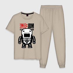 Пижама хлопковая мужская JDM Japan Monster, цвет: миндальный
