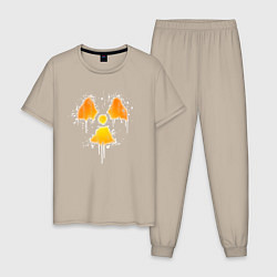 Пижама хлопковая мужская Radioactive symbol, цвет: миндальный