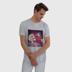 Пижама хлопковая мужская DEVIL STALKIN, цвет: меланж — фото 2