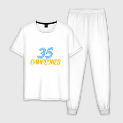 Пижама хлопковая мужская 35 Champions, цвет: белый