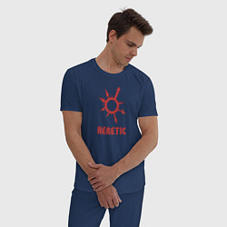 Пижама хлопковая мужская Знак еретика и отступника, цвет: тёмно-синий — фото 2