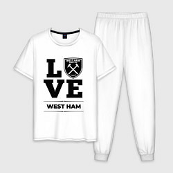 Пижама хлопковая мужская West Ham Love Классика, цвет: белый
