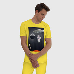 Пижама хлопковая мужская Космический бред, цвет: желтый — фото 2