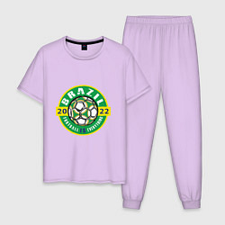 Пижама хлопковая мужская Brazil 2022, цвет: лаванда