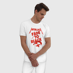 Пижама хлопковая мужская Metallica Fade To Black Rock Art, цвет: белый — фото 2