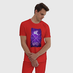 Пижама хлопковая мужская Вдох и выдох, цвет: красный — фото 2